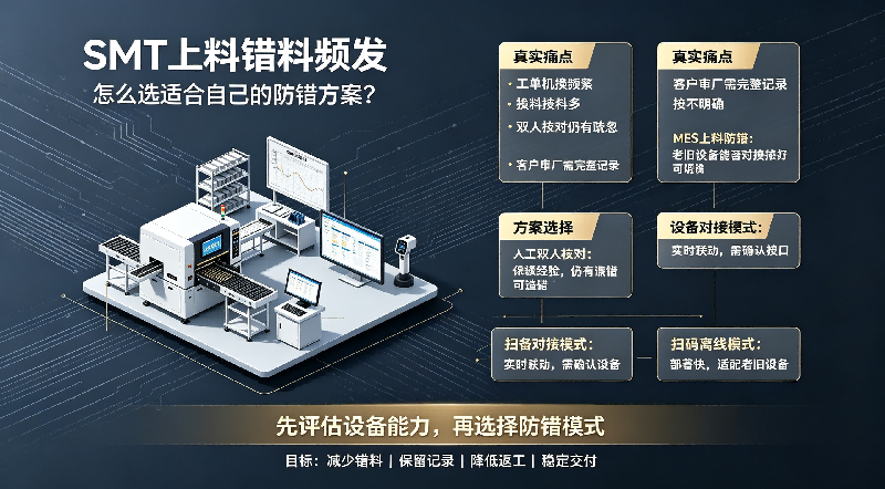 SMT车间频繁出现上料错料，怎么选适合自己的防错方案？