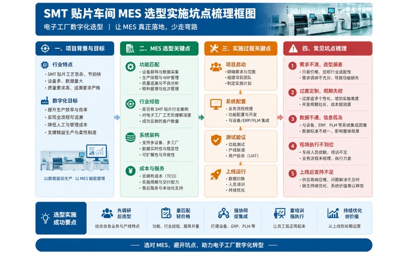 珠三角SMT车间上线MES系统容易踩哪些坑？电子工厂MES实施避坑指南